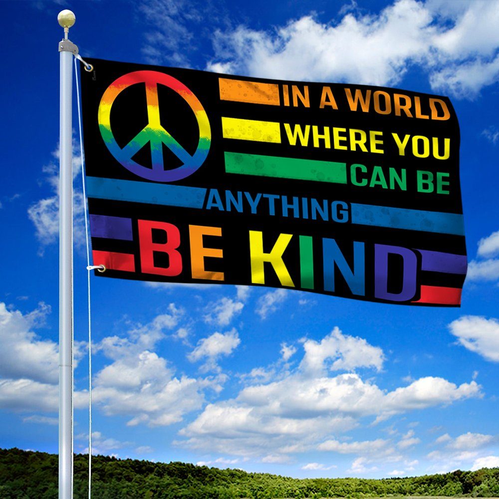 Hippie Grommet Flag In A World Where You Can Be Anything Be Kind BNT485GF - Image 3