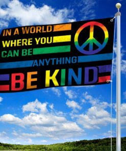 hippie grommet flag in a world where you can be anything be kind bnt485gf 7773