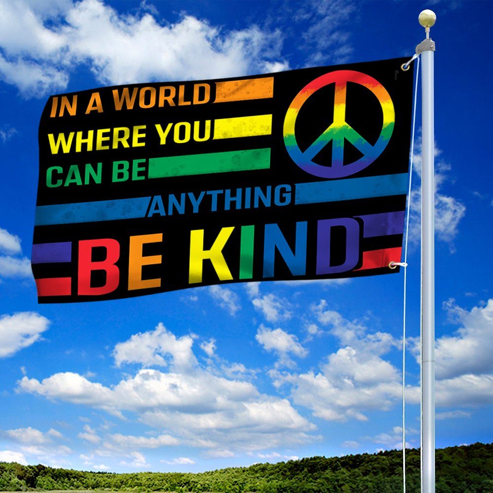 Hippie Grommet Flag In A World Where You Can Be Anything Be Kind BNT485GF - Image 4