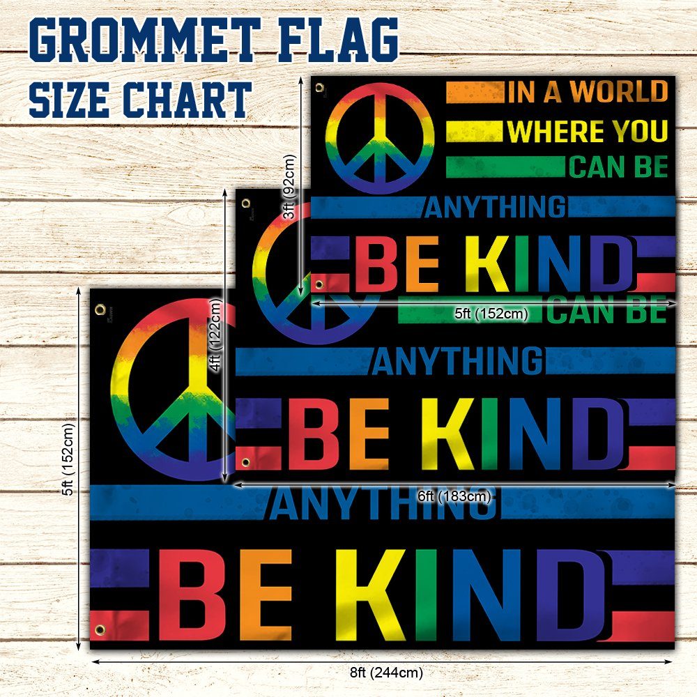 Hippie Grommet Flag In A World Where You Can Be Anything Be Kind BNT485GF - Image 5