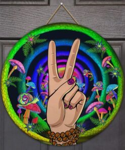 hippie peace love door sign magic word round wooden sign ntb562wd 5678