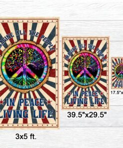 hippie peace sign imagine all the people living life in peace flag mln1352f 5805