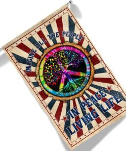 hippie peace sign imagine all the people living life in peace flag mln1352f 7954