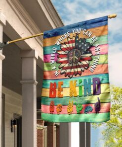 Hippie Sign Languages ASL Be Kind Flag