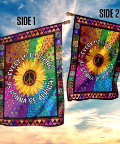 hippie sunflower. every little thing gonna be alright flag 1020