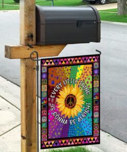 hippie sunflower. every little thing gonna be alright flag 1879