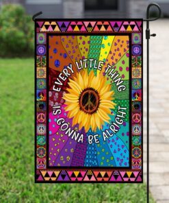 hippie sunflower. every little thing gonna be alright flag 8139