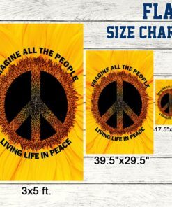 hippie sunflower imagine all the people living life in peace flag tqn1353f 3189