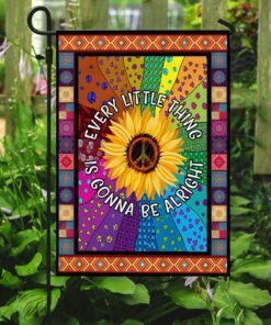 hippie sunflower peace sign flag 2746
