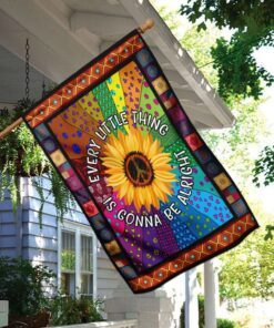 hippie sunflower peace sign flag 3849