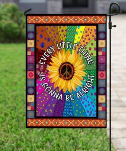 hippie sunflower peace sign flag 4585