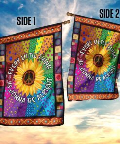 hippie sunflower peace sign flag 5741