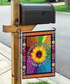 hippie sunflower peace sign flag 7250