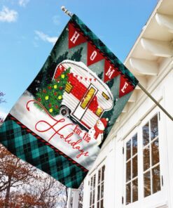 home for the holidays camping flag 1174