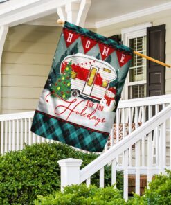 home for the holidays camping flag 3200