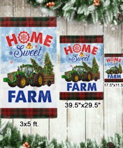 home sweet farm tractor christmas flag bnn675f 3644
