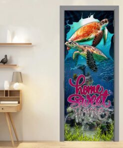 home sweet home. turtle lover door cover 6107