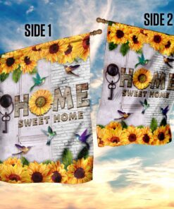 home sweet home sunflower hummingbird flag 3404
