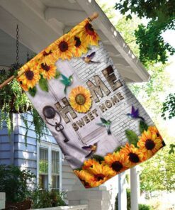 home sweet home sunflower hummingbird flag 4962