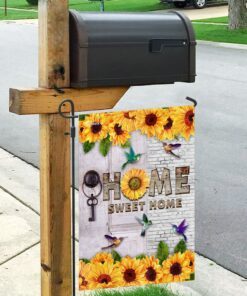 home sweet home sunflower hummingbird flag 5680