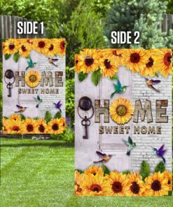 home sweet home sunflower hummingbird flag 6667