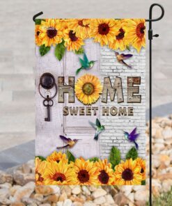 home sweet home sunflower hummingbird flag 7784