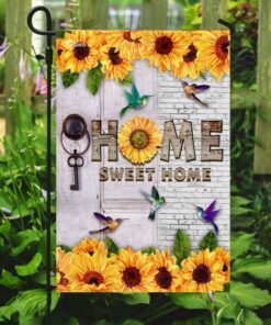 home sweet home sunflower hummingbird flag 8312