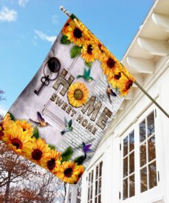 home sweet home sunflower hummingbird flag 8727