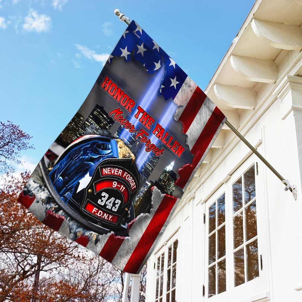 Honor The Fallen Never Forget 9/11 Firefighter Flag - Image 2