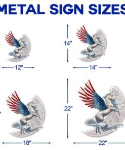 horse angel wing hanging metal sign lha2024ms 3046