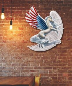 Horse Angel Wing Hanging Metal Sign LHA2024MS