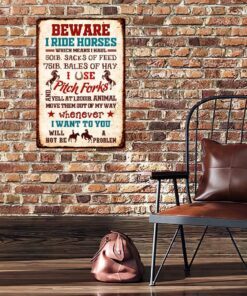 horse barn hanging metal sign mlh1827ms 6675