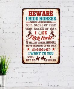 horse barn hanging metal sign mlh1827ms 7488