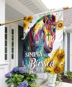 Horse Christian Flag Simply Blessed DBD3090F