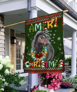 horse christmas flag lha1899f 1614