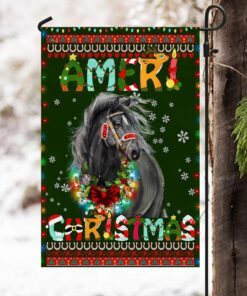 horse christmas flag lha1899f 3261