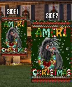 horse christmas flag lha1899f 5383