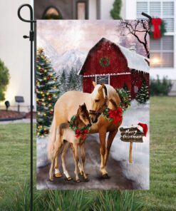 Horse Christmas Flag Merry Christmas QNN610F