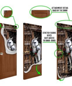 horse christmas wreath door cover thh3428d 3259