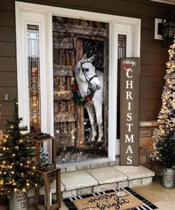 horse christmas wreath door cover thh3428d 4941