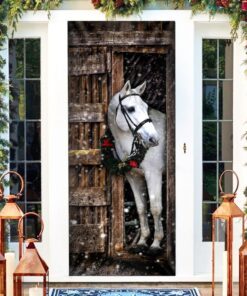 horse christmas wreath door cover thh3428d 8282