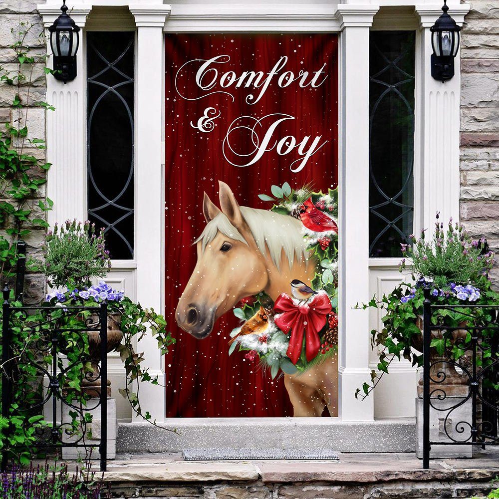 Horse Comfort And Joy Christmas Door Cover - Image 3