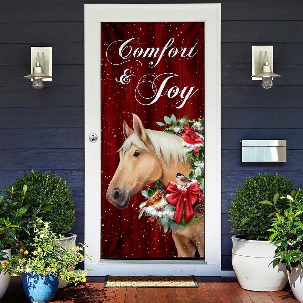 Horse Comfort And Joy Christmas Door Cover - Image 2