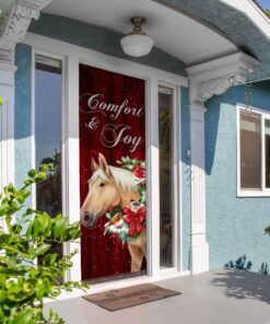 horse comfort and joy christmas door cover 6371