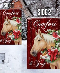 horse comfort and joy christmas flag 1209