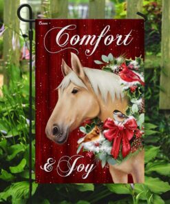 horse comfort and joy christmas flag 1899