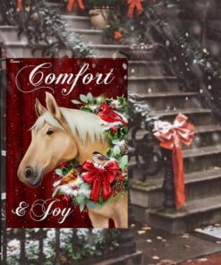 horse comfort and joy christmas flag 2593