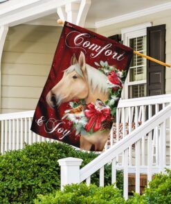 horse comfort and joy christmas flag 5863