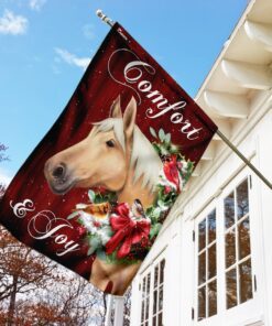 horse comfort and joy christmas flag 8160