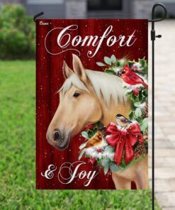 horse comfort and joy christmas flag 8857